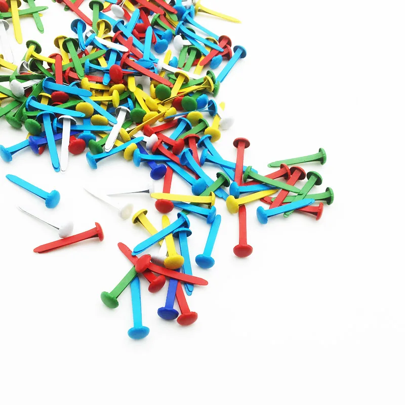 

100PCS Round Head Spikes Mixed Color Metal Brads Scrapbooking Embellishment For DIY Craft Accessories Home Decoration SC145