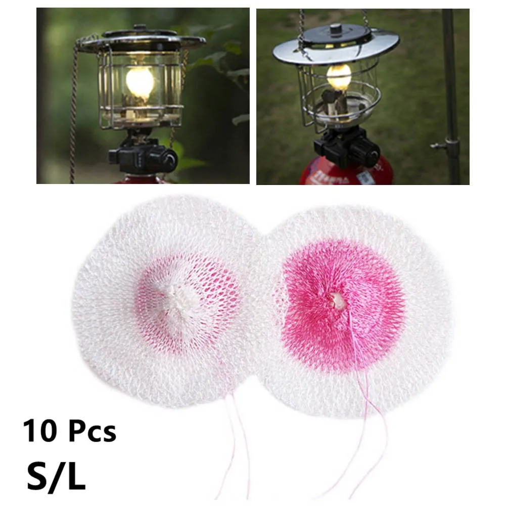 

10Pcs Outdoor Gas Mantle Lamp Mantle Cover Kerosene Lantern Lights Mantles Mesh Gauze Oil Gas Lamp Cover Camping Accessories