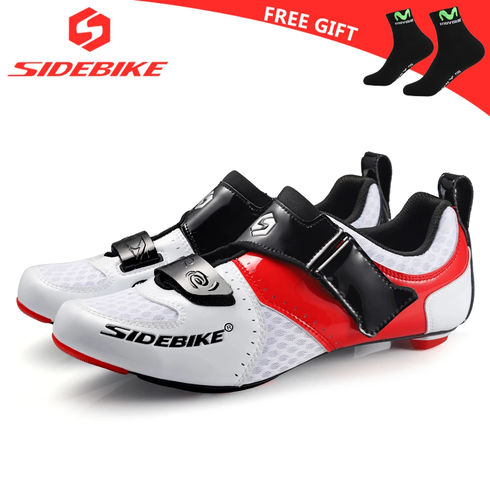 Sidebike/туфли для триатлона, для велоспорта, шоссейные, углеродные, велосипедные кроссовки, профессиональная спортивная обувь для шоссейного велосипеда, Мужская Ультралегкая дышащая обувь