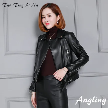 Tao Ting Li Na New Lapel Fashion Casual Locomotive Slim Jacket 18KC2