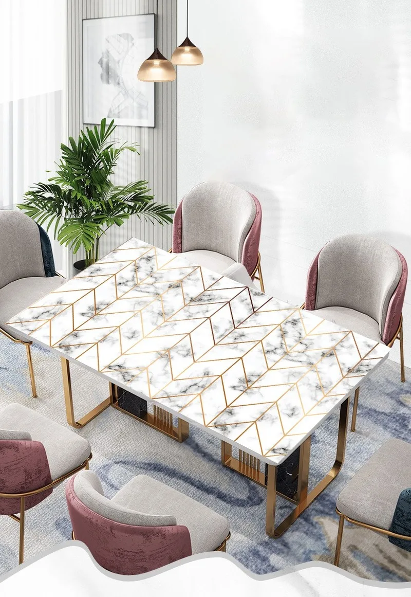 Скандинавские 3D Кристальные мягкие стеклянные печатные настольные коврики