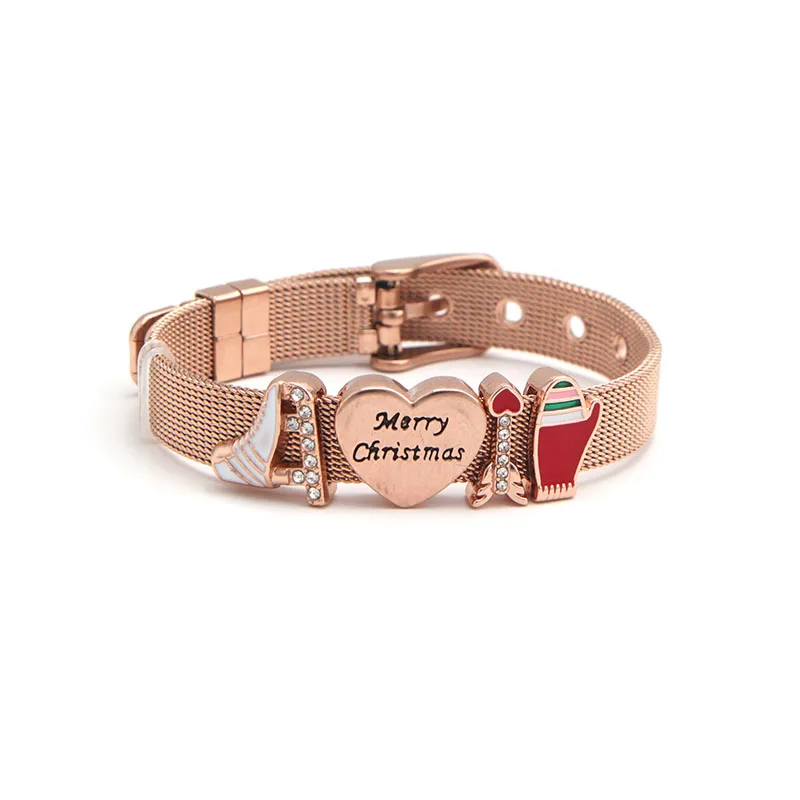 Браслет из нержавеющей стали Somsoar браслет с подвеской в виде горки цвета розового