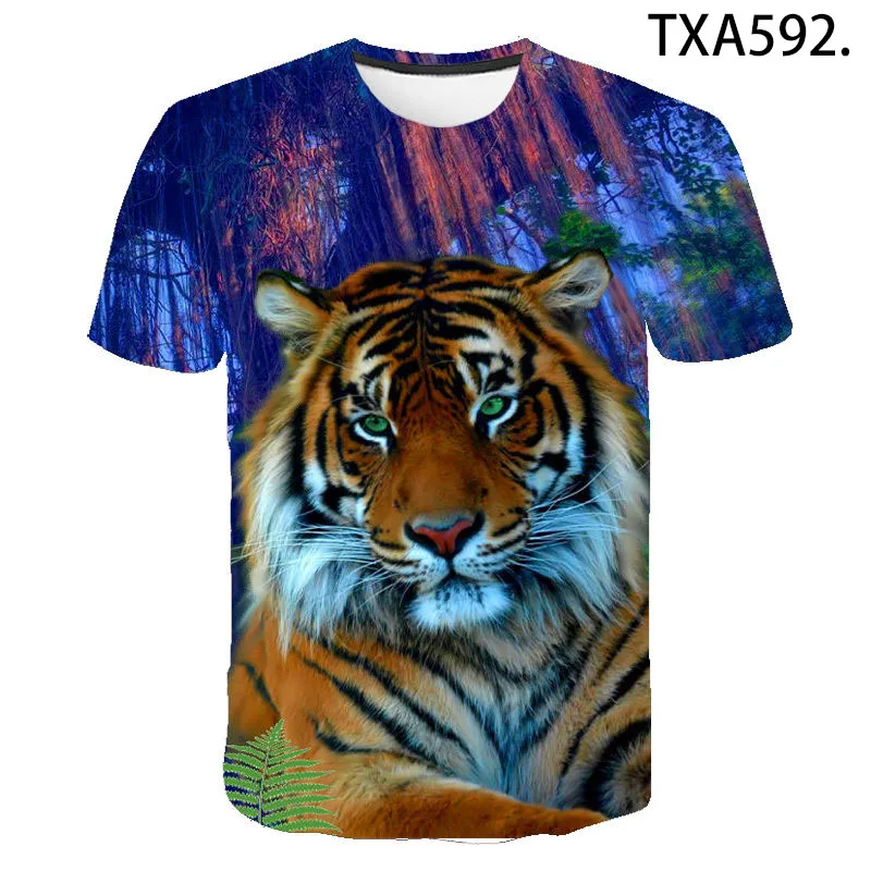 

2020 Cool Men Women Children T-Shirts Animal Tiger 3D Print T Shirt Summer Short Sleeve Harajuku Casual Tops Boy Girl Kids Tee