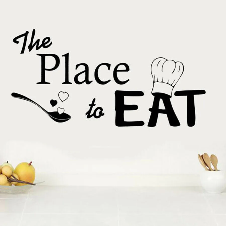 Кухонная Настенная Наклейка с надписью The Place to Eat виниловые наклейки на стену