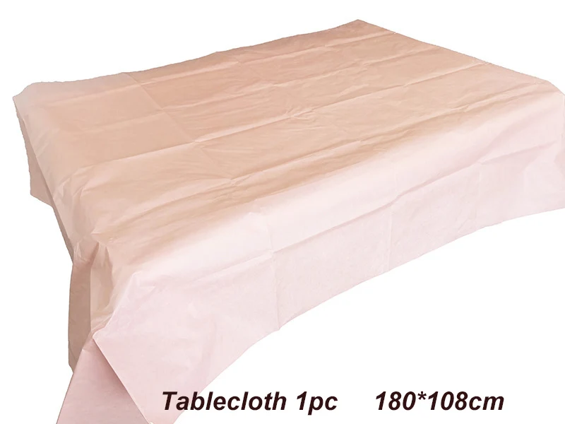tablecloth 1pc Розовое золото в полоску одноразовая посуда на день рождения тарелки Позолоченные бумажные соломинки/чашка украшение стола свадебные принадлежности для вечеринок - Цвет: tablecloth 1pc