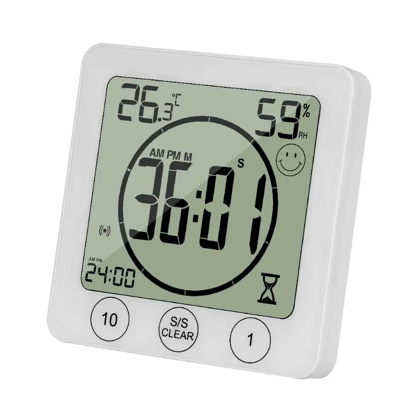 

Digital Bathroom Clocks Thermometer Hygrometer Lcd Suction Cup Waterproof Shower Watches Temperature Humidity Meter Alarm