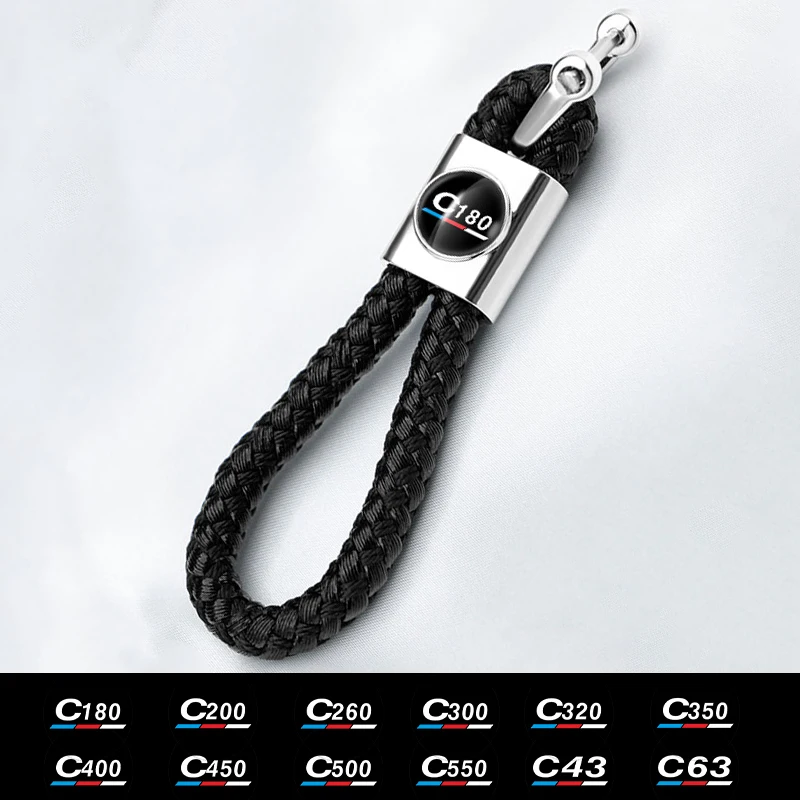 

1pcs Leather Car Keychain Emblem Key Rings For Mercedes Benz C180 C200 C260 C300 C320 C350 C400 C450 C500 C550 C43 C63 Trinket