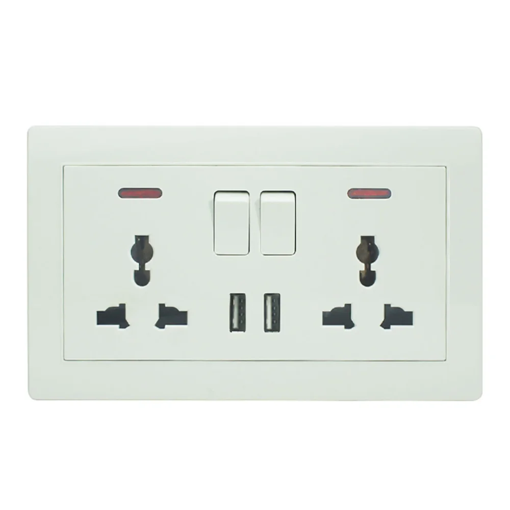 Настенная розетка SANDIY с USB-зарядкой европейского американского британского