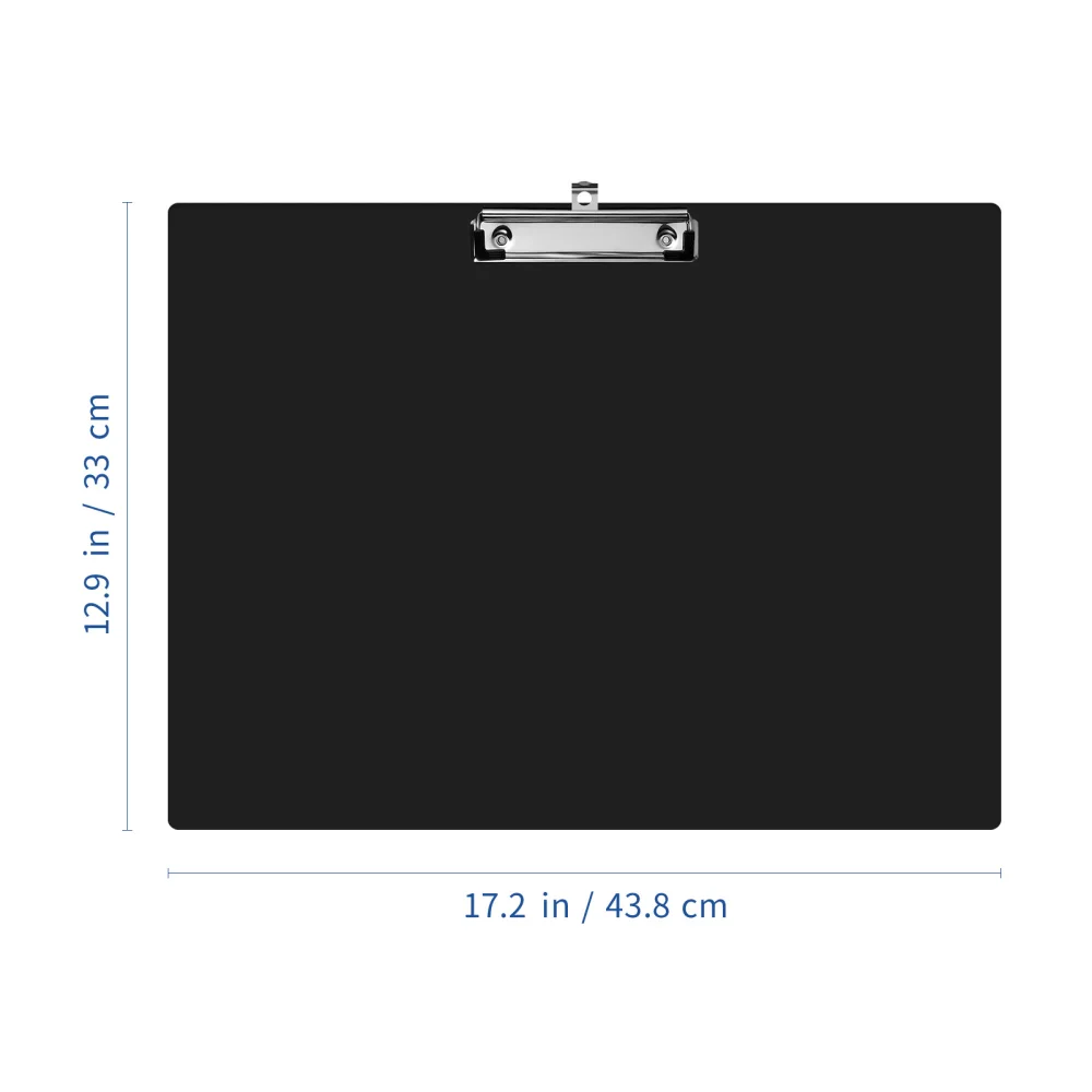 

STOBOK A3 Horizontal Clipboard Drawing Paper Clip Pad Thick Writing Pad Office File Folder Clip (Black)