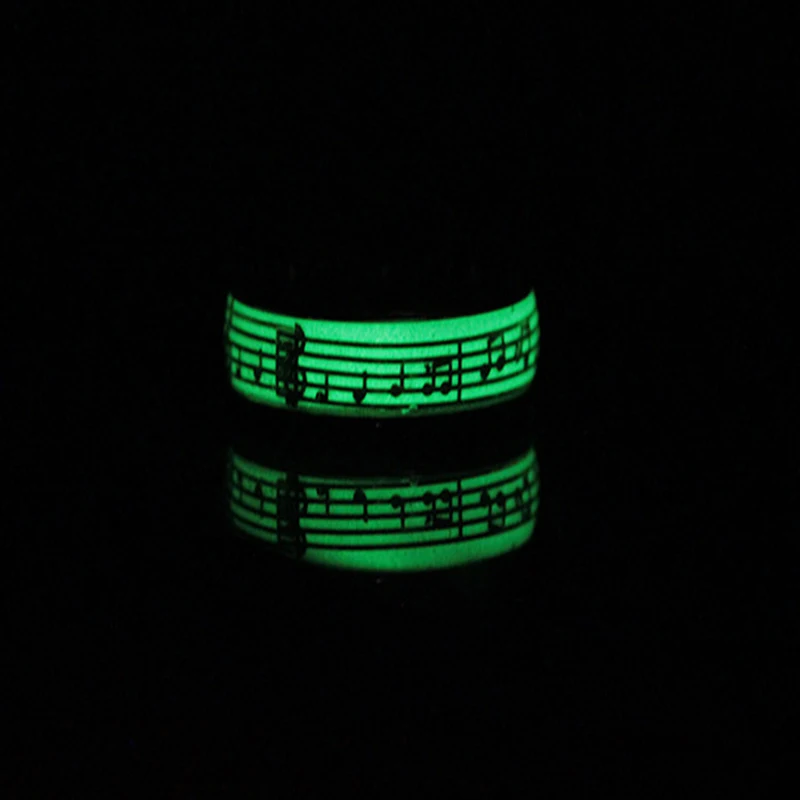 Светящиеся кольца в форме сердца мужские из нержавеющей стали светится темноте