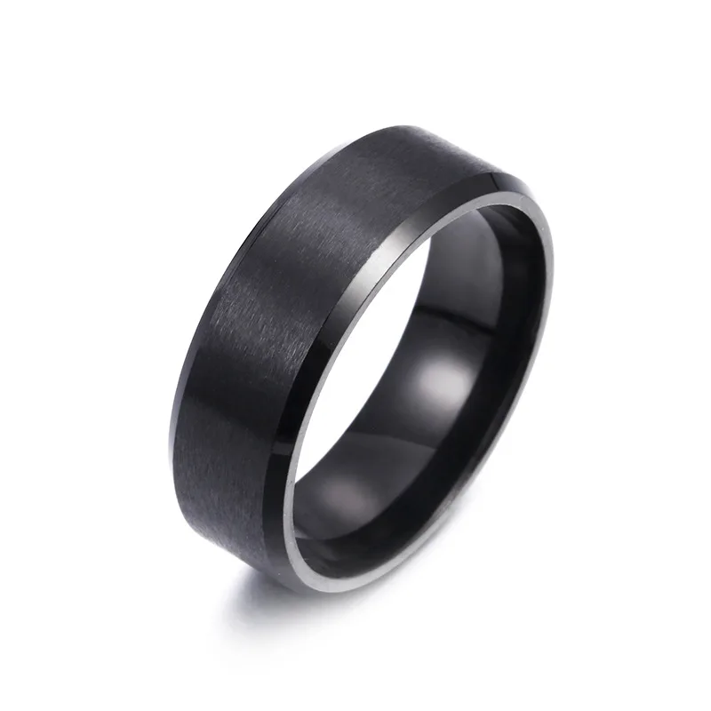 

8mm Matte Stainless Steel Men's Ring Hot Selling Fashion Simple Ring Jewelry Wholesale