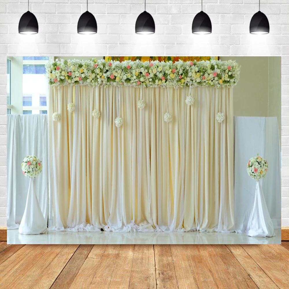 Свадебный фон для фотосъемки цветы стена Романтическая любовь церемония