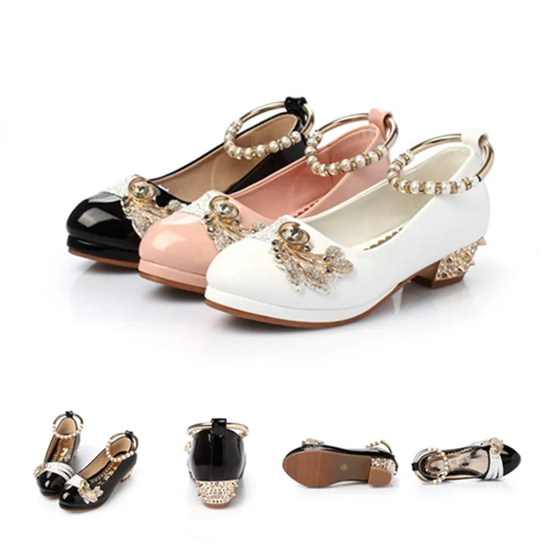 Обувь для девочек 2019 весеннее платье принцессы черно белые вечерние официальные