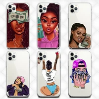 make money not friends afro black girl phone case transparent case for iphone 6 6s 7 8 plus xr x xs xsmax 11 12 pro mini max