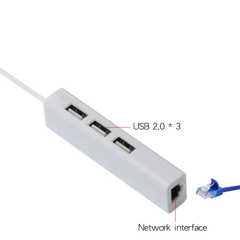USB Ethernet с 3 портами памяти 2 0 + RJ45 сетевая карта Lan к Ethernet-адаптеру для Mac iOS Android PC RTL8152