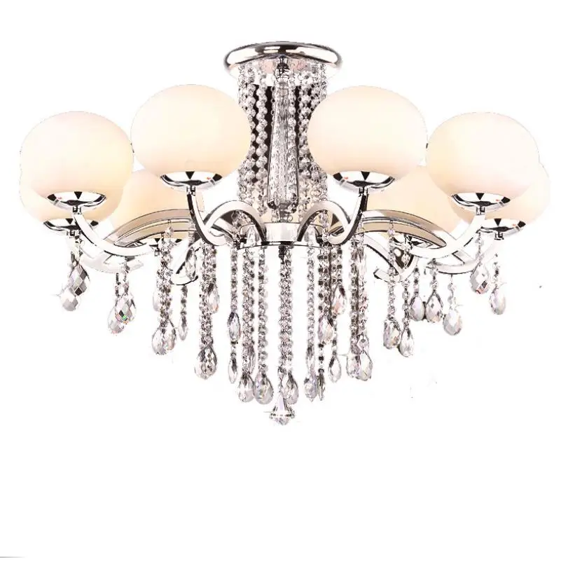 Светодиодный хрустальная люстра круглый спальня гостиная стеклянный подвесной