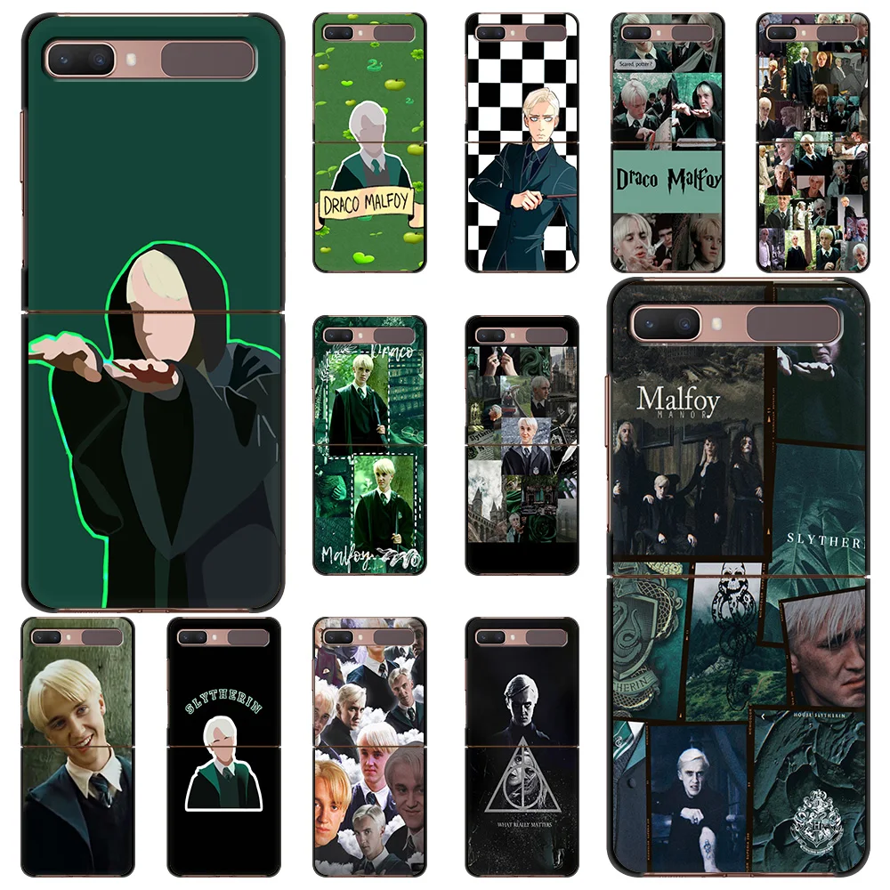 

Luxury Phone Case For Samsung Galaxy Z Flip3 5G Fold Black Hard PC Shell For Samsung Z Flip Cover Couqe Funda Draco Malfoy