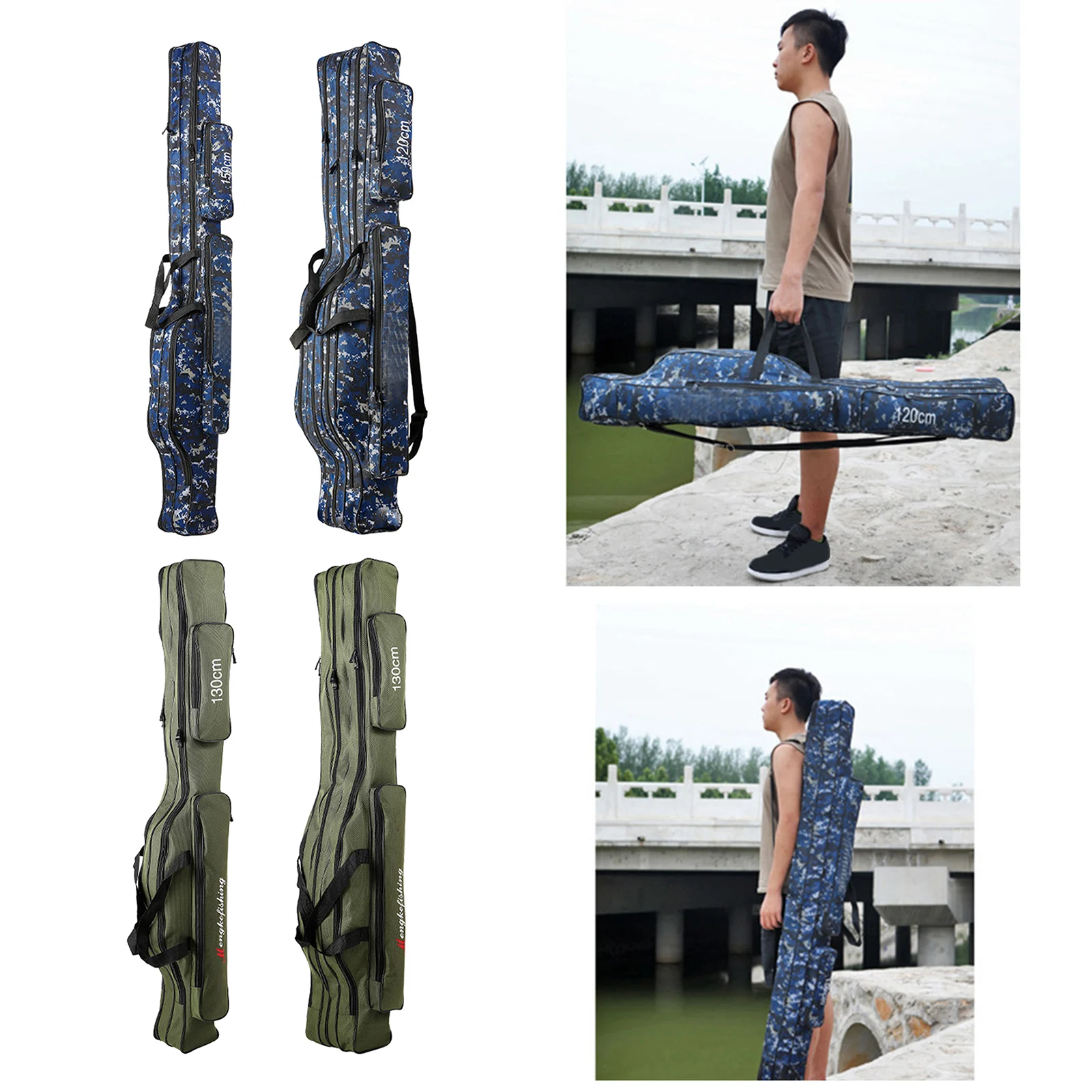 Сумка для удочки сумка переноски хранения 110 см/120 см/130 см/150 см 2/3 слоя большая