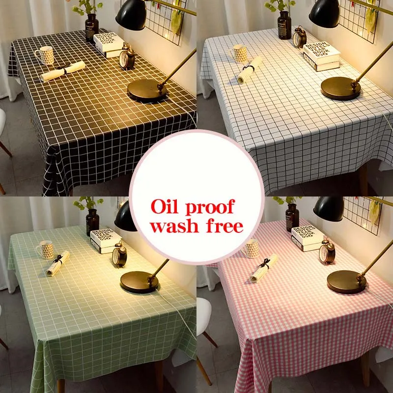 

Tablecloth Waterproof Heat Proof and Oil-Proof PVC Plastic Table Mat Desk Student Fabric Craft Tablecloth for home decoration