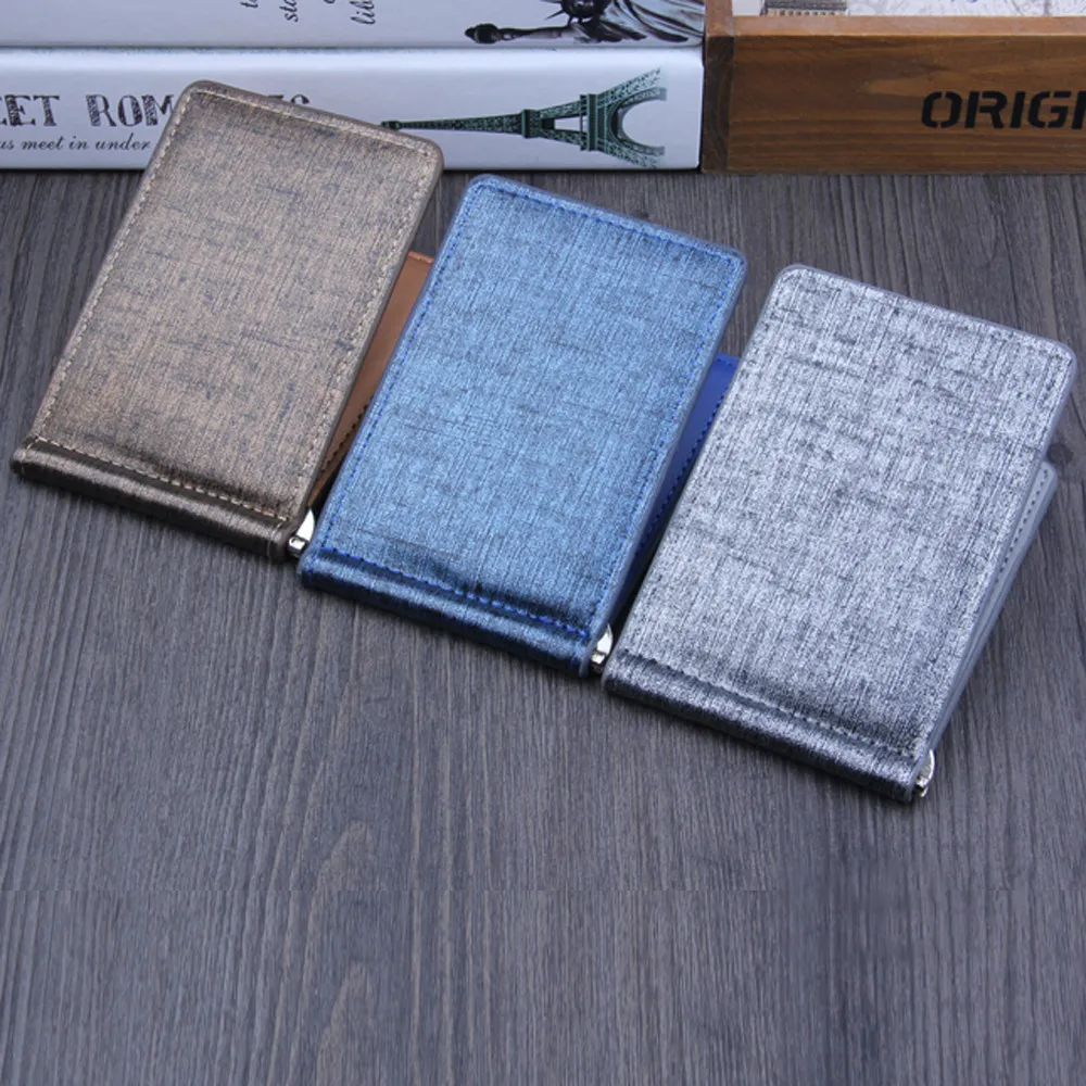 Тонкий двухскладной кошелек для удостоверения личности кредитных карт чехол