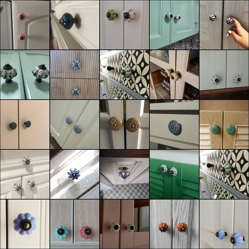 1 шт. фарфоровые дверные ручки для шкафа пастырской страна мебель коттеджей