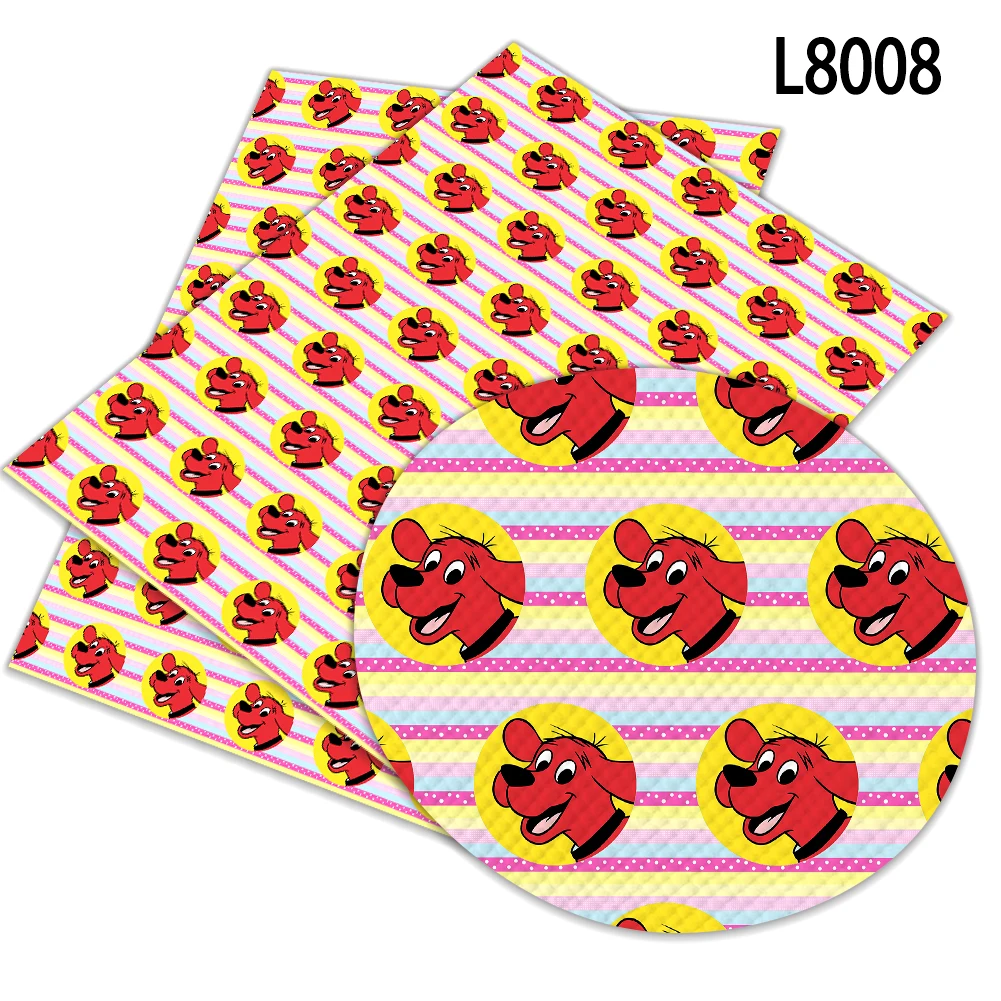 Британская комедия анимация красная собака узор искусственная кожа для DIY