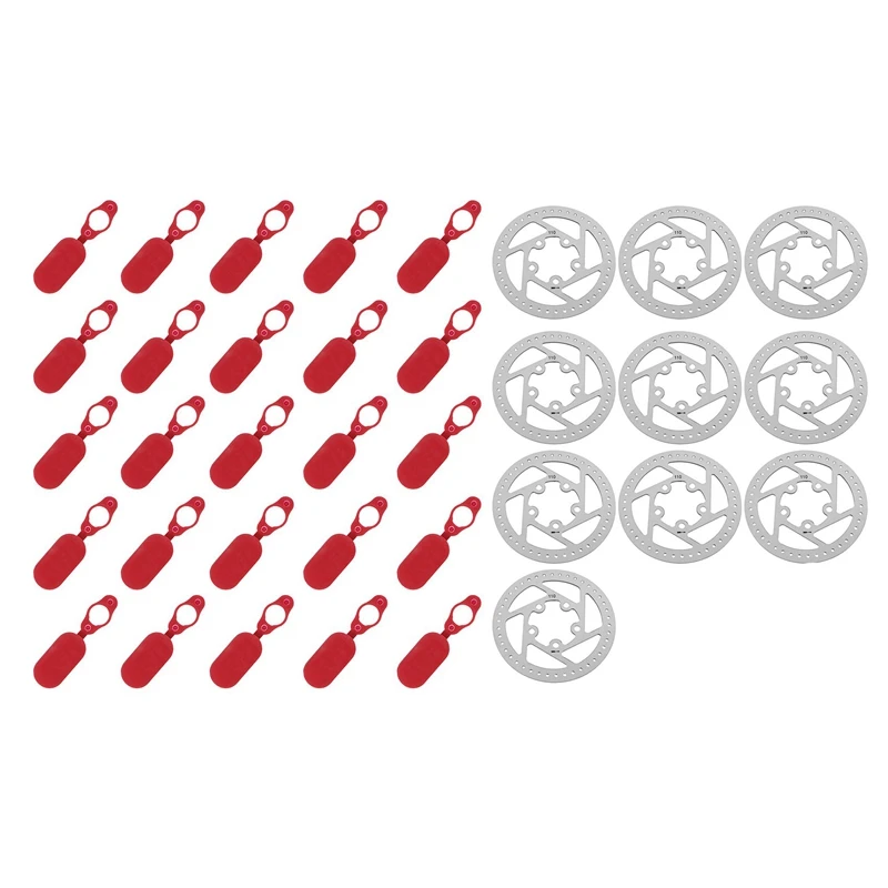 

25Pcs Charging Port Dust Plug Rubber Case With 10Pcs Electric Scooter Customize Brake Disc
