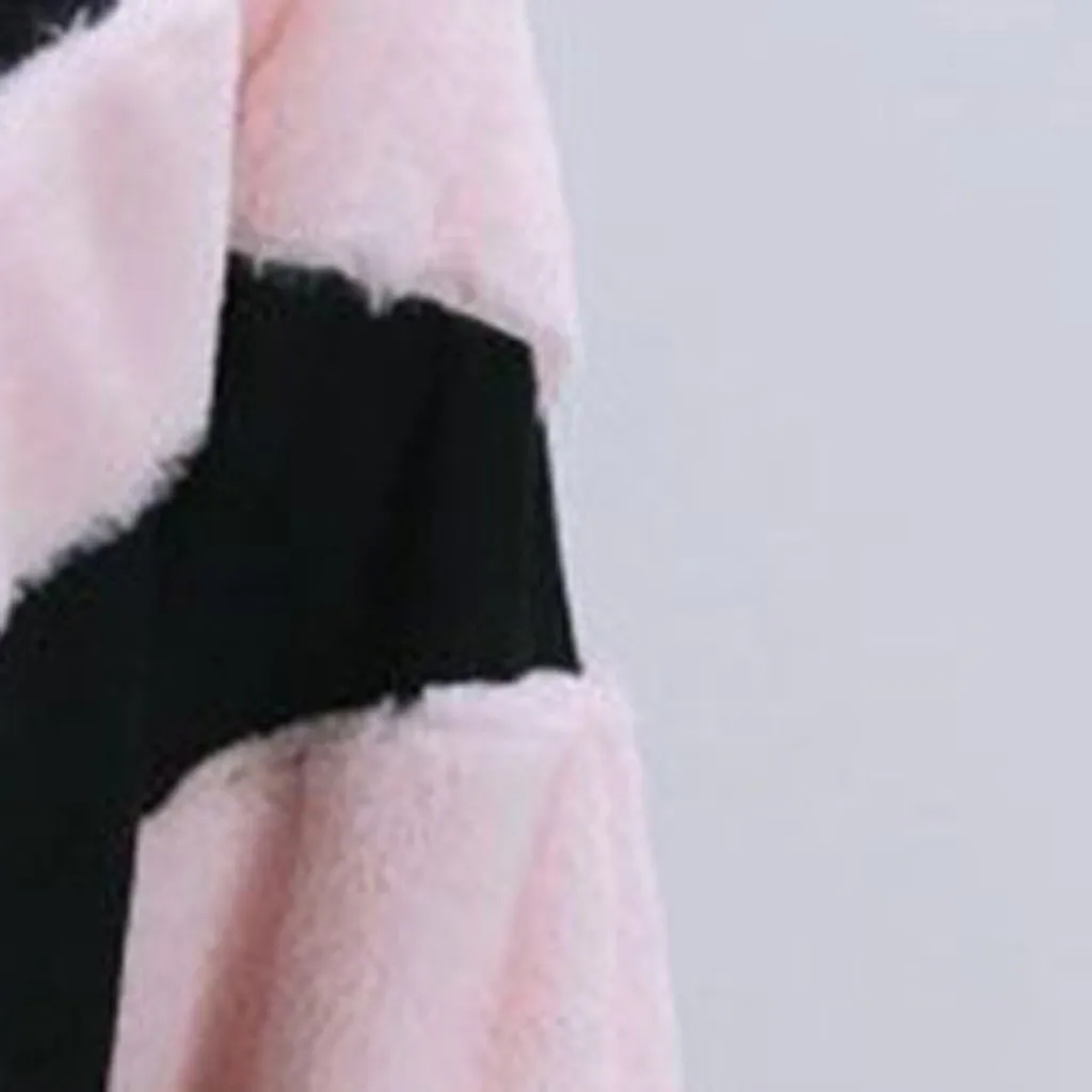

Women Preppy O Neck Black and Pink Patchwork Long Sleeve Pullovers Autumn Tops Blouse