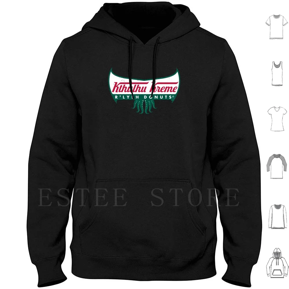 

R'lyeh Donuts Hoodie Long Sleeve Cthulhu Rlyeh Cthulhu Donuts Doughnuts Food Pigboom Hp Funny Geek Horror Innsmouth Kthulhu