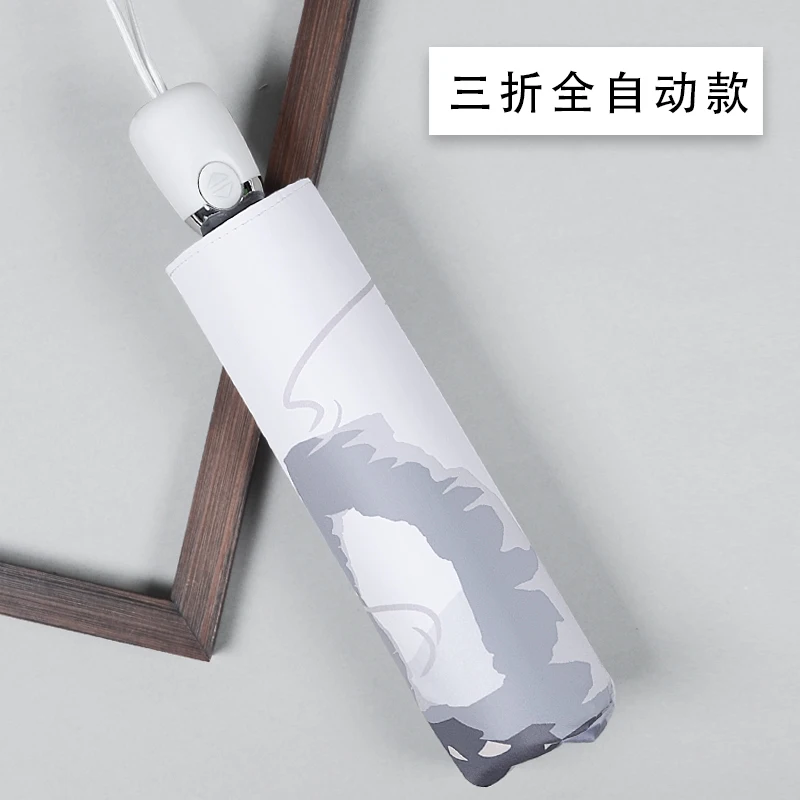 

White Portable Umbrella Rain Women Automatic 3 Folding Small Pocket Umbrella Ultralight Vintage Guarda Chuva Rain Gear EB50YS