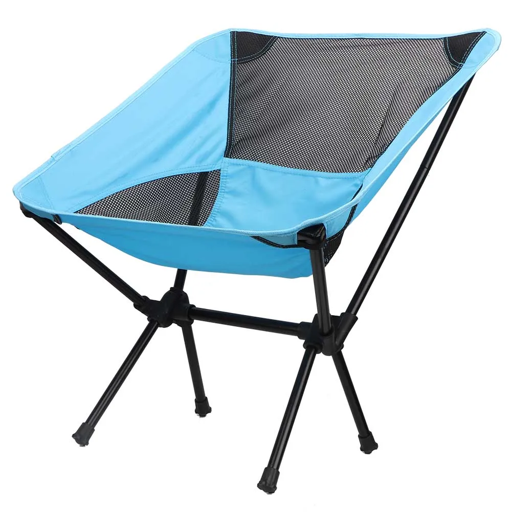 Satin Al Taşınabilir Katlanır Sandalye Hafif Açık Balıkçılık Kamp Yürüyüş Plaj Sandalyesi Dışkı Mavi Hızlı Katlanır Kolay Taşıma Rahat