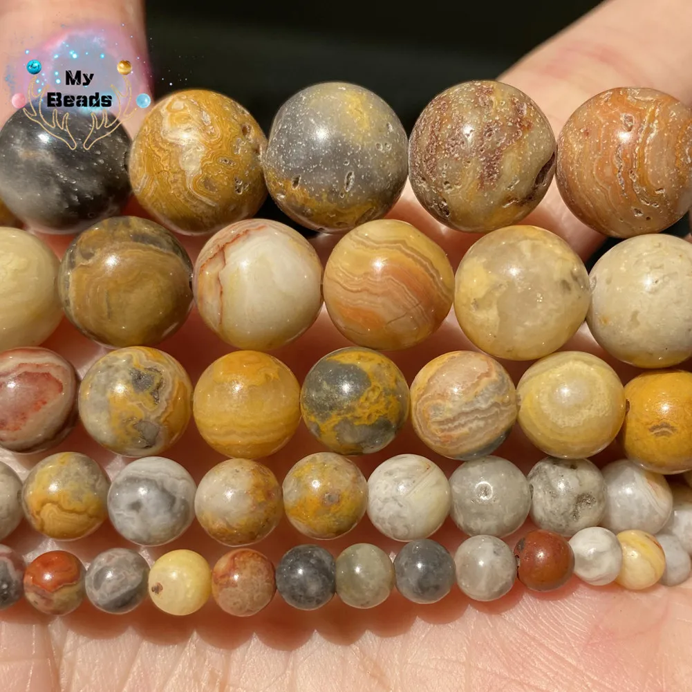 

Natural Stone Crazy Agate Beads 4-12mm 15” Round Spacer Loose Beads For Jewelry Making Diy Necklace Bracelet Charm Accessories