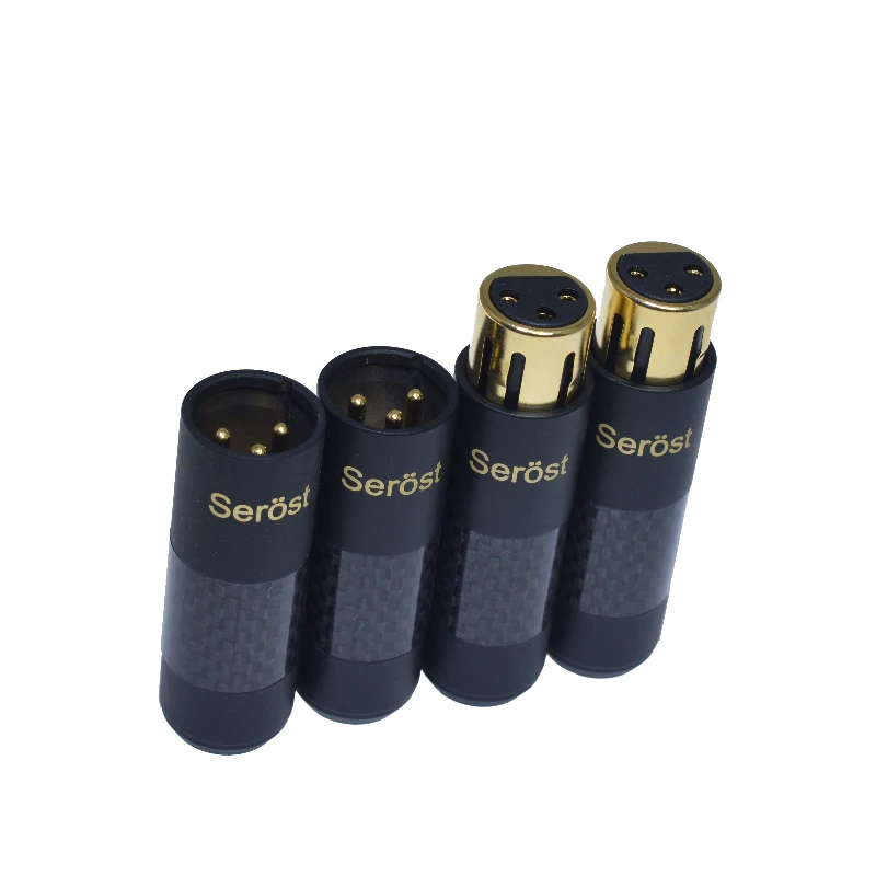 Serost Bla-1 3Pin углеродное волокно+ медь+ Позолоченный мужской женский Cannon XLR аудио разъем сбалансированный штекер для hifi hiend аудио