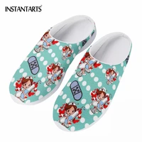 instantarts women cartoon nurse design pattern summer beach sandals comfortable casual slip on home slippers for female