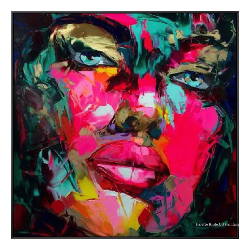 Французский Nielly Ручная роспись холст масляная палитра для рисования нож живопись портрет лицо абстрактная стена искусство для декора гостиной