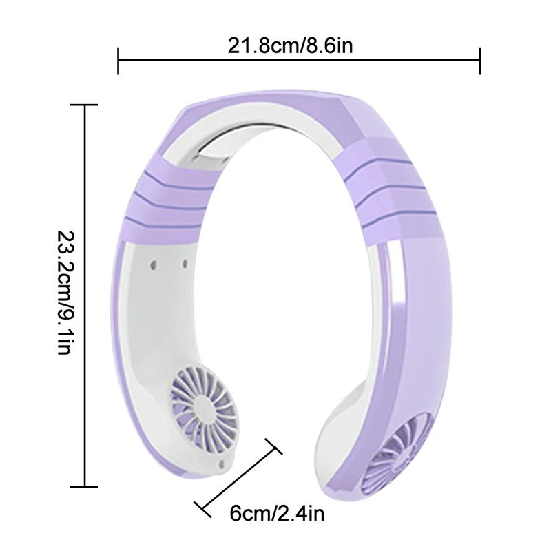 

Portable Air Conditioner Neck Fan Hanging Neck Cooling Fan USB Rechargeable 3-speed Adjustable Small Fans H-best