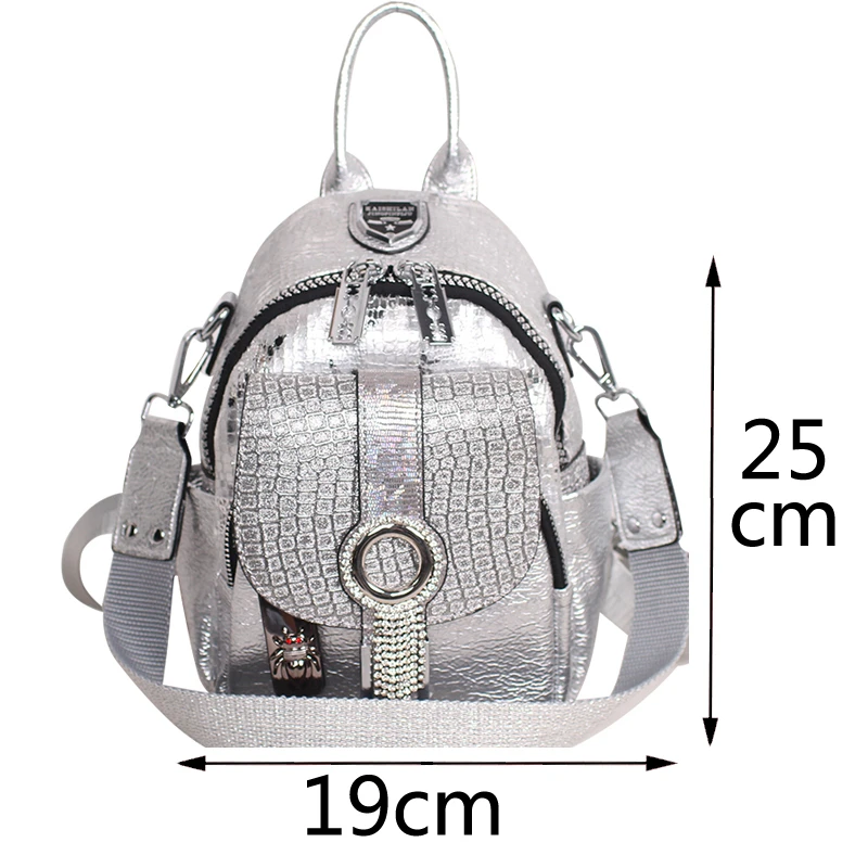 

Luxury Tassel Diamond Women's Backpack 2020 Fashion Rhinestone School Backpack Women Bag Dual-purpose Brand Shoulder Hand Bags
