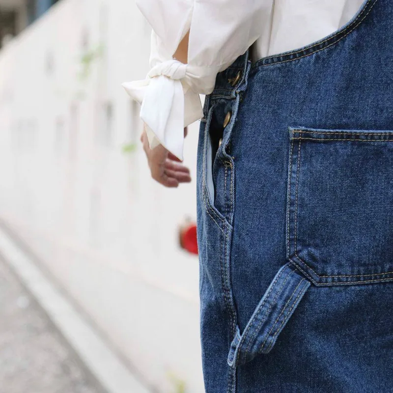 

Jumpsuits Women BF Ulzzang Korean Style Spring Autumn Lovely Kawaii Daily All-match Womens Trendy Loose Denim Casual Pockets New