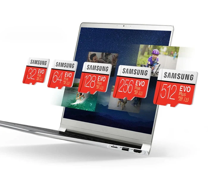 SAMSUNG microSD EVO Plus, класс 10, U3, 64 ГБ, 128 ГБ, 256 ГБ, для смартфона, планшета, камеры, TF, micro SD карта, карта памяти