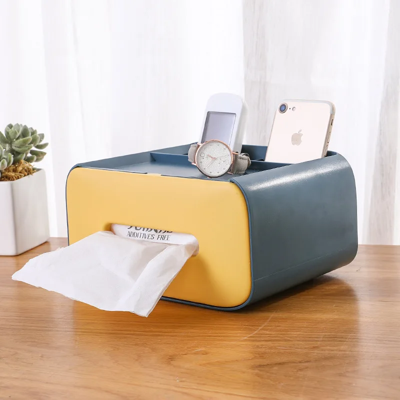 

Household Multifunctional Desktop Removable Tissue Box Office Desktop Storage Tissue Box Stationery Box Living Room Drawer