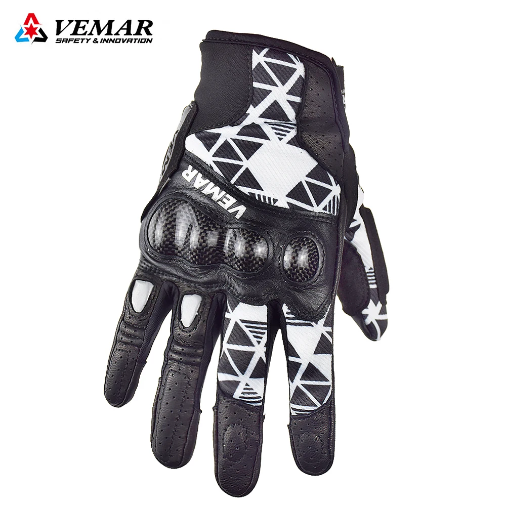 Мотоциклетные Перчатки VEMAR мужские кожаные дышащие перчатки для мотогонок