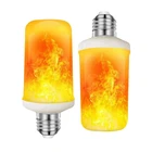 Светодиодная лампочка E27 E26 E14 B22 с эффектом пламени, 85-265 Светодиодный, 5 Вт, 12 Вт