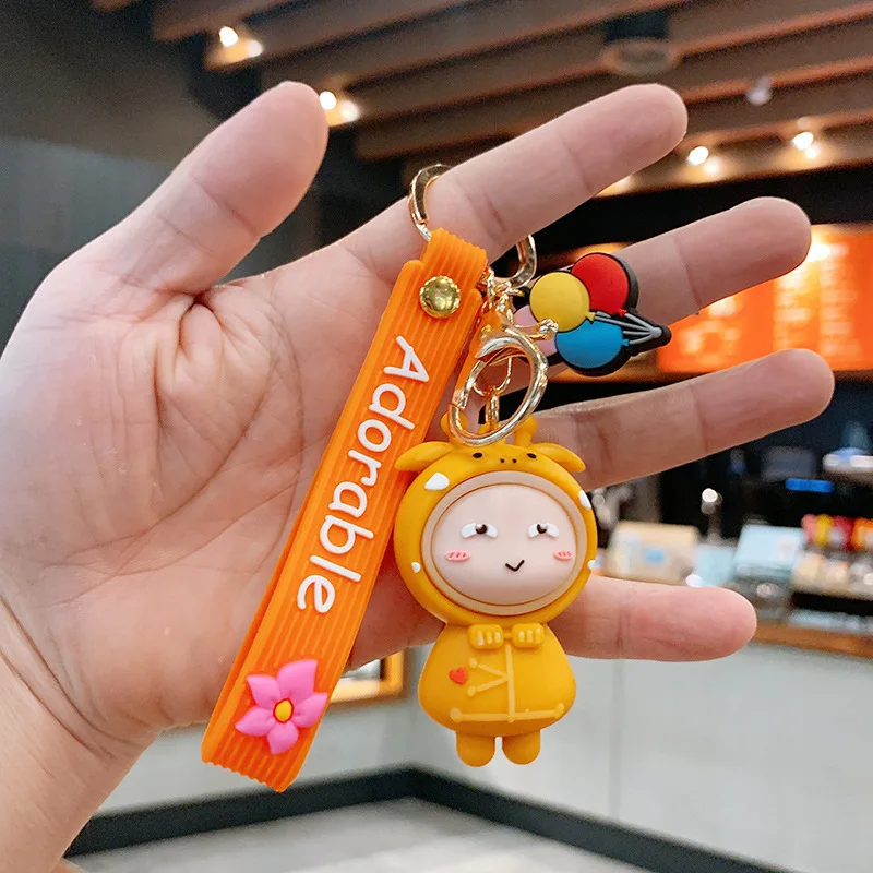 

Silica Gel PVC Cartoon Doll Schoolbag Pendant Drop Rubber Car Key Chain Bag Pendant Key Chain Birthday Present Holiday Gifts
