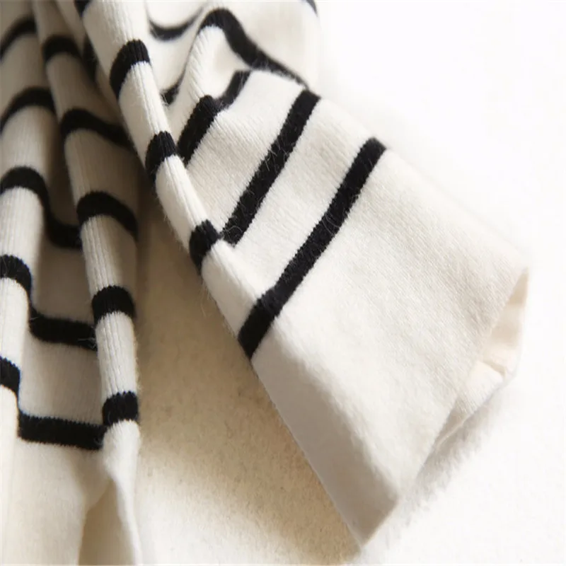 

Quality Fashion Knitwear Women's Striped Top Hooded Slim-fit Regular Sleeve Knitted Sweater Jacket Japanese Style Women B274