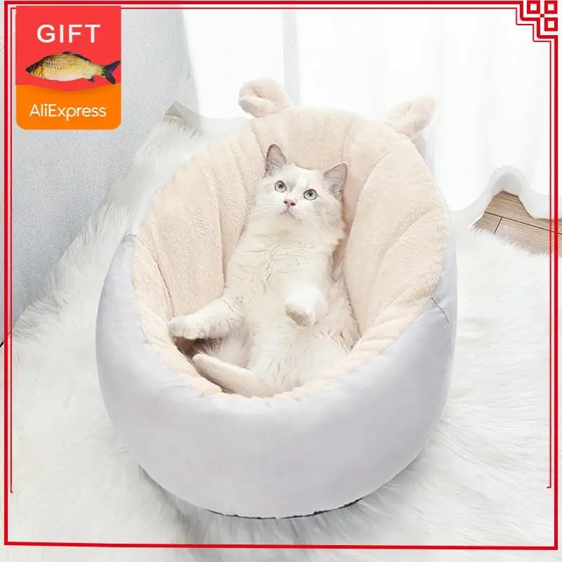 

Pet Cat House for Cats Bed Warm Small Dogs Kennel Houses PP Cotton Home Nest Kitten Beds Sleep Mat Dog Cushion Window Supplies