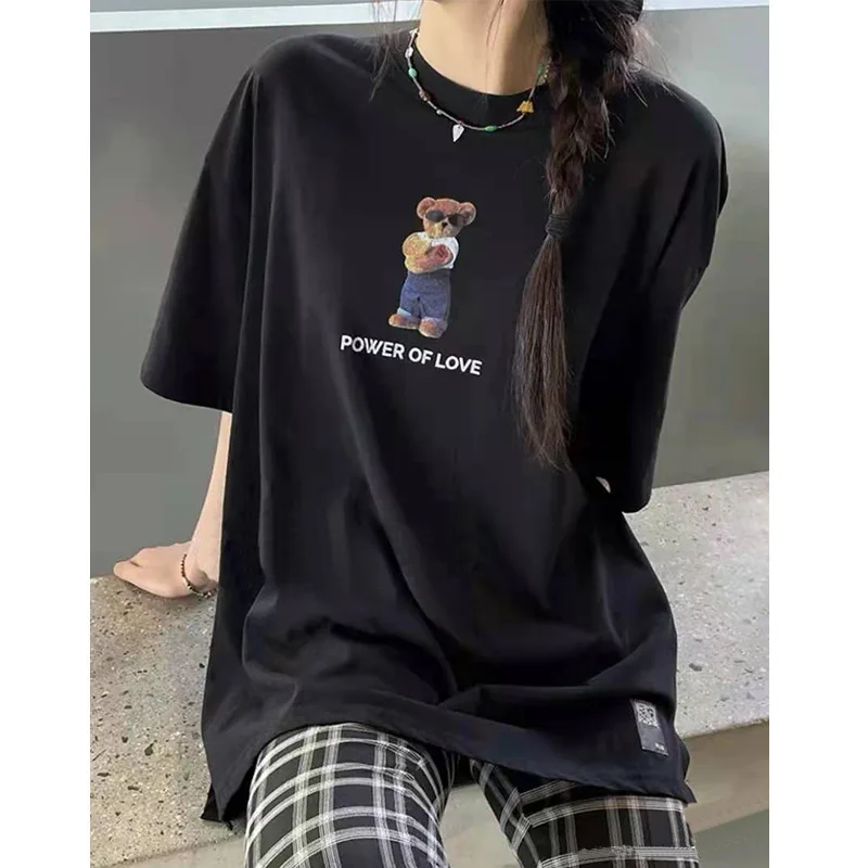 

2021 spring and summer new Korean niche loose round neck short sleeve cotton temperament casual T-shirt women