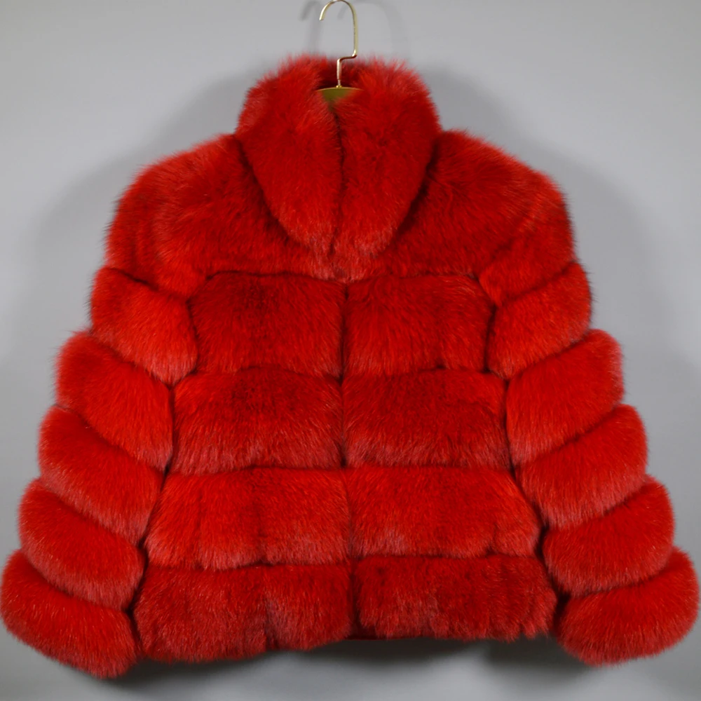 Роскошные Брендовые женские зимние плотные теплые пальто из натурального меха