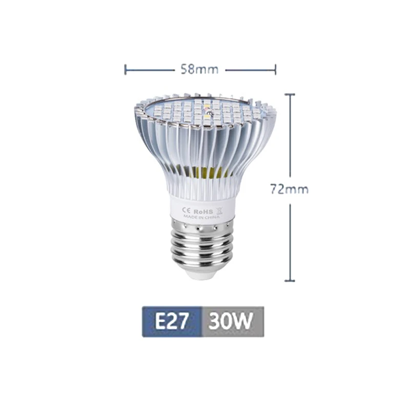 

LED Grow Light Full Spectrum 30W E27 UV IR LED Growing Bulb For Flowers Plants New Arrival