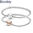 Boosbiy, хит продаж, модный брендовый браслет в форме сердца для женщин, европейский стиль, очаровательные браслеты, сделай сам, ювелирное изделие, доставка