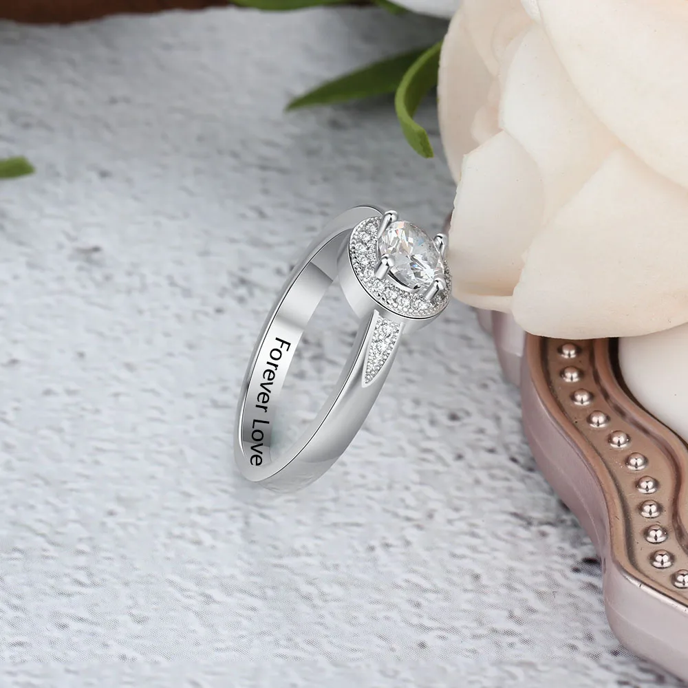 Персонализированные 925 пробы серебряные кольца с гравировкой имени для женщин